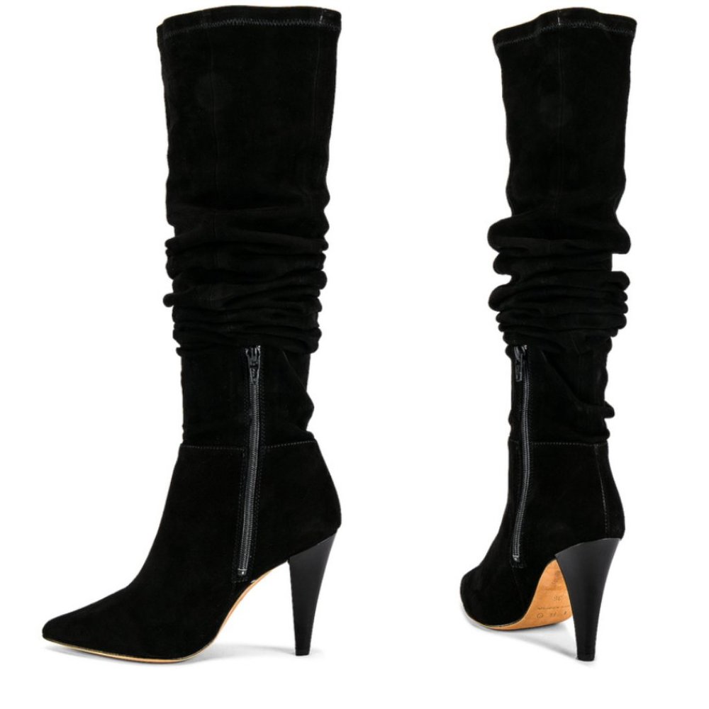 IRO Black Seude Knee High Louisea Boots - Picture 2 of 8